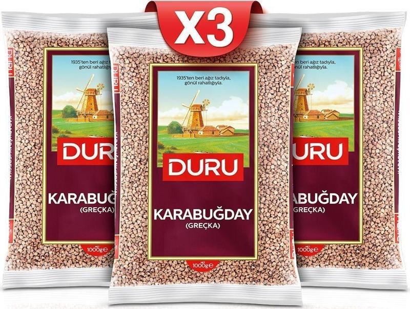 Duru 3'lü Karabuğday ( Greçka) Paketi x 3 Adet 1 kg