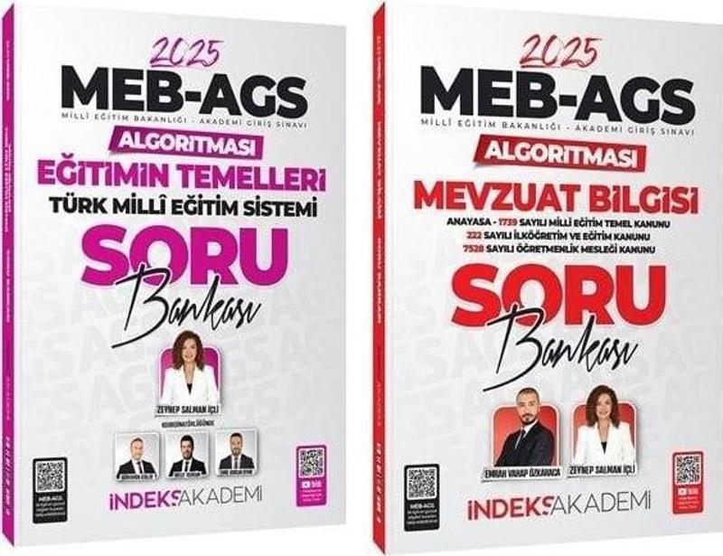 İndeks Akademi 2025 MEB-AGS Algoritması Eğitimin Temelleri + Mevzuat Bilgisi Soru Bankası 2 li Set