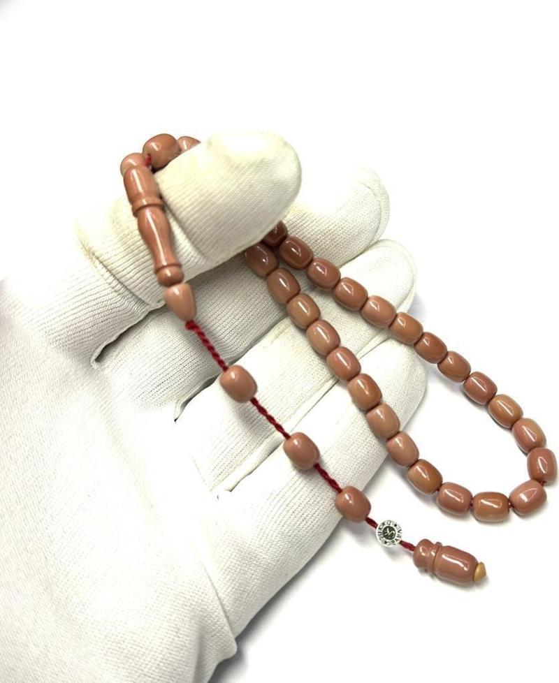 Şükrü Baba Usta İşi Sistemli Kapsül Model 6-8mm Sıkma Kehribar Tesbih