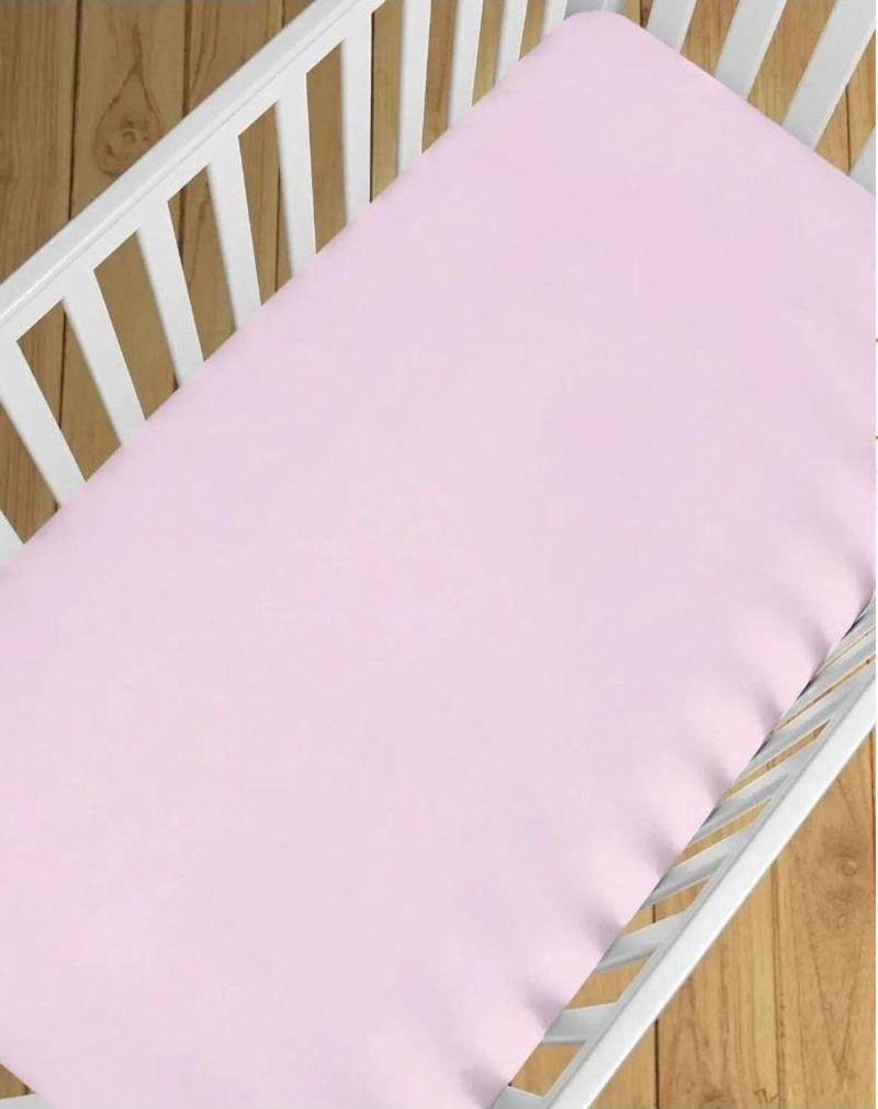 %100 Natürel Cotton 100X150 Cm Lastiksiz  Pembe  Bebe Çarşafı Bed Sheet For Baby