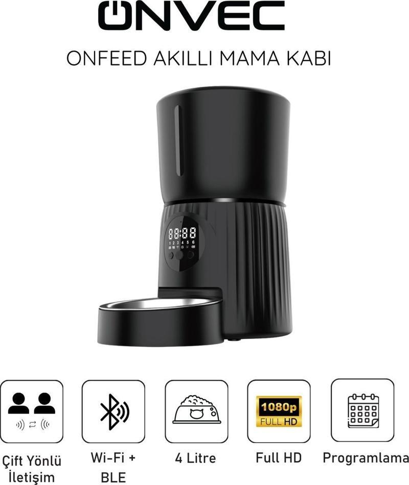 Onfeed Siyah Akıllı Mama Kabı