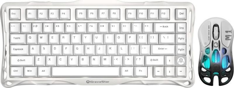 Mercury K1 Lite+ M1 Pro Kablosuz Rgb Işıklı Mekanik Q Gaming Klavye ve Optik Mouse Seti, B