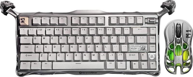 Mercury K1 Pro+M1 Pro Kablosuz Rgb Işıklı Mekanik Q Gaming Klavye ve Optik Mouse Seti, Gri