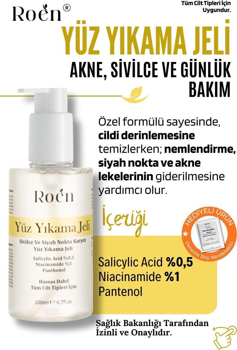 Yüz Temizleme Jeli, Sivilce, Ve Siyah Nokta Karşıtı, Salisilik Asit %0,5 Panthenol %1 200Ml