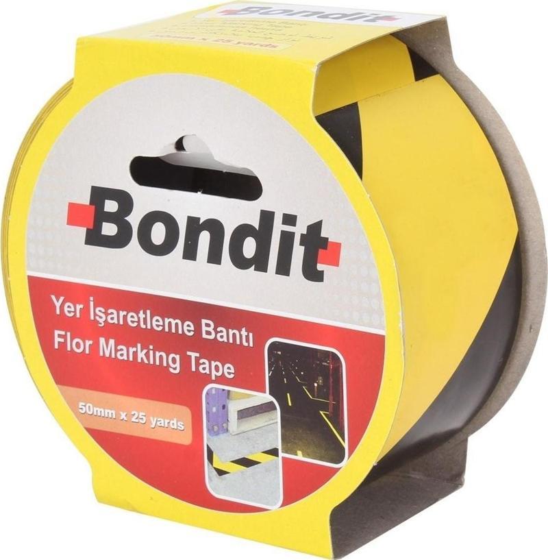 Bny5025 Yer İşaretleme Bantı Sarı Siyah 50mm 25 Yds Bondıt