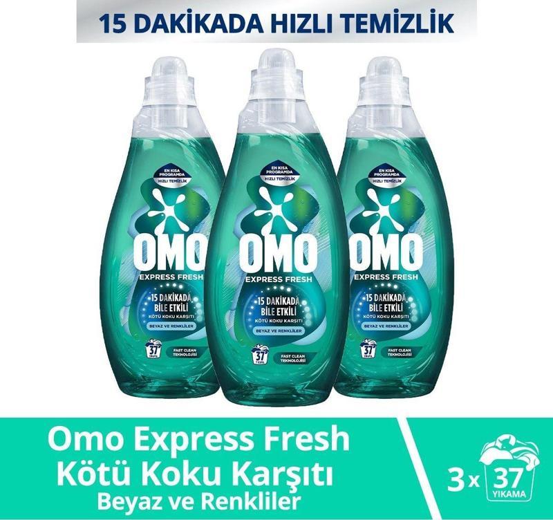 Express Fresh Kötü Koku Karşıtı Beyaz ve Renkliler Sıvı Çamaşır Deterjanı 3 x 1480 ML