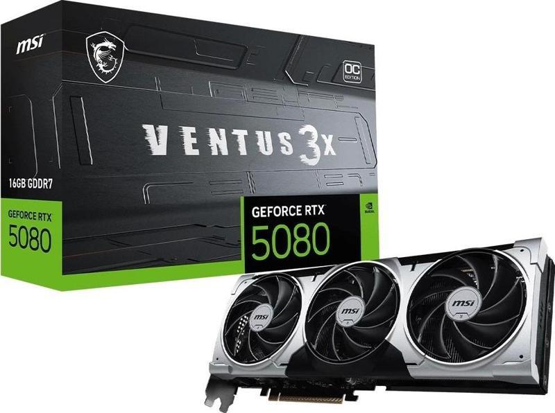 GeForce RTX 5080 VENTUS 3X OC PLUS 16GB DLSS 4 256 Bit GDRR7 Ekran kartı