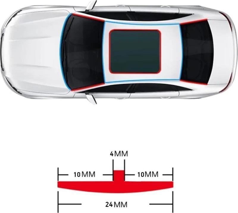 Üniversal Oto Sunroof Fitili Kenar Fitilleri ön arka Cam Contası 5 Metre Siyah