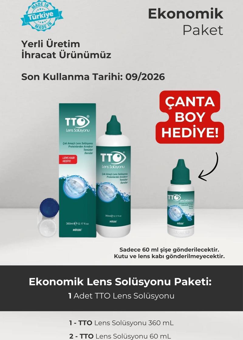 360 ml Lens Solüsyonu Çanta Boy 60 ml Çanta Boy Hediye Son Kullanım Tarihi: 09.2026