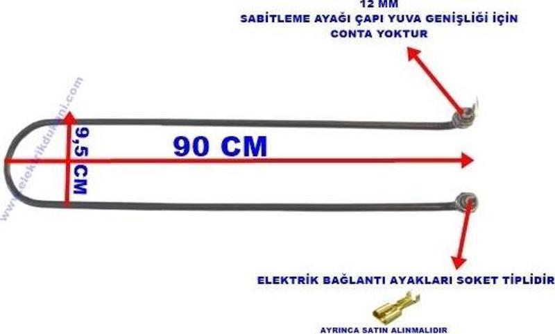 Benmari 90cm Rekorlu Kıvrık Rezistans 2500W 220V 8,5? Cr-Ni