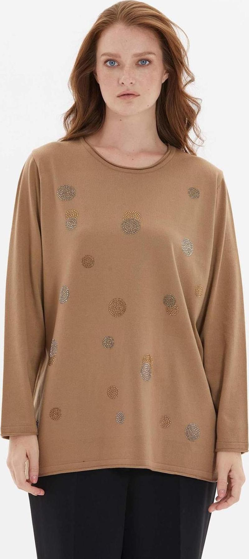 Kadın Taş Detaylı Bluz 2668 Camel