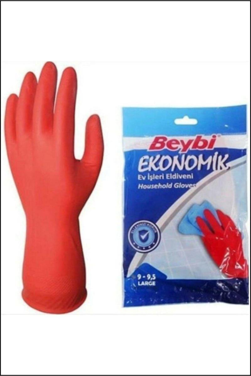 Ekonomik Ev Işleri Ve Bulaşık Eldiveni 9 9.5 L Beden (5 Çift)