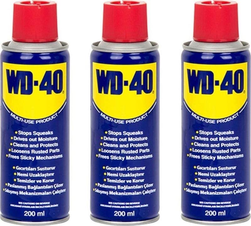 3 Adet Wd 40 Çok Amaçlı Pas Sökücü,Yağlayıcı 200 Ml