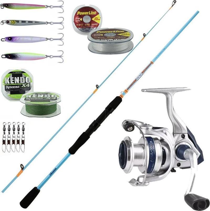 YekOutdoor Okuma Profesyonel LRF Seti Okuma Fuel Spin 213 cm 0-8 gr Lrf Kamışı&Okuma ARIA-1000a Painting Silver 1BB Olta