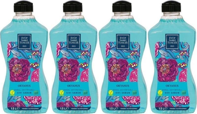 Doğal Zeytinyağlı Sıvı Sabun Okyanus 1500 ML Pet Şişe x 4