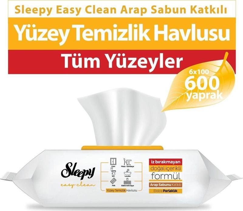 Easy Clean Arap Sabunu Katkılı Yüzey Temizlik Havlusu 6x100 (600 YAPRAK