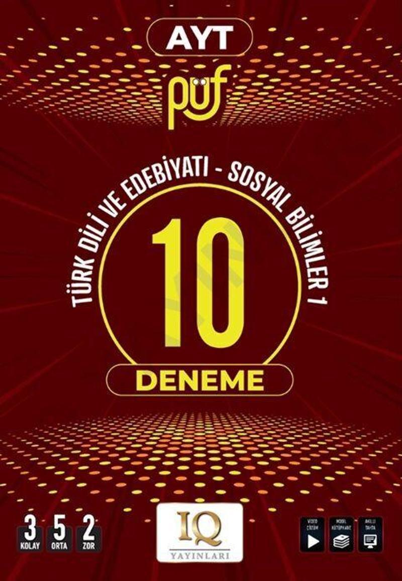 IQ Yayınları AYT Türk Dili ve Edebiyatı Sosyal Bilimler Püf 10 Deneme