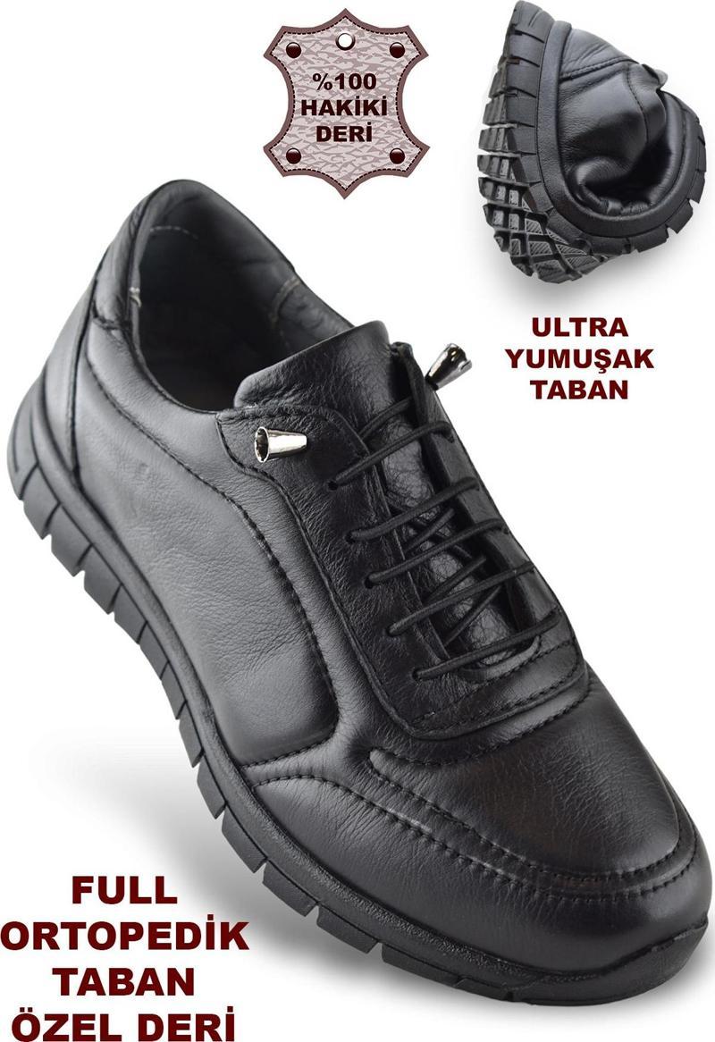 909 Tam Ortopedik Taban Hakiki Deri Erkek Ayakkabı Kadın Ayakkabı Kaymaz Taban Unisex Ayakkabı Lastikli Bağcık