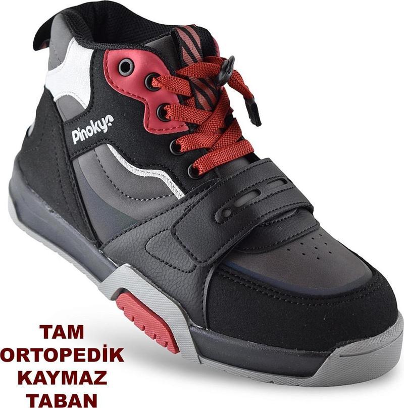 İstanbul Ortopedik Bağcıklı Cırtlı Unisex Çocuk Bot Ayakkabı Kışlık Çocuk Bot