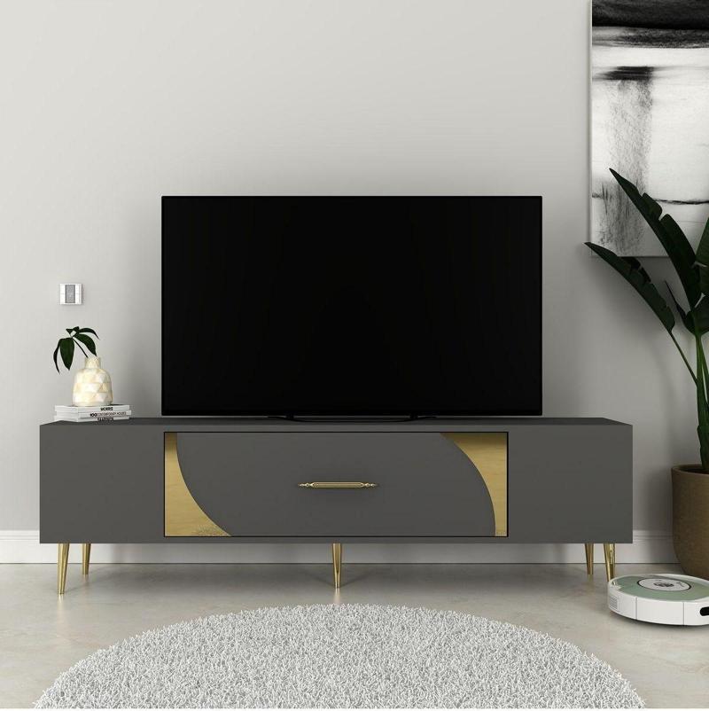 DemonteHome Dekop2 Tv Sehpasi Antrasi̇t Altin