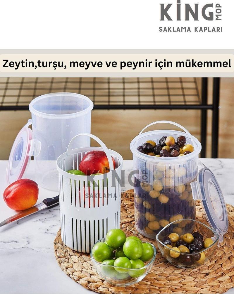 Süzgeçli Derin Saklama Kabı (Zeytinlik, Turşuluk) 1.5Lt