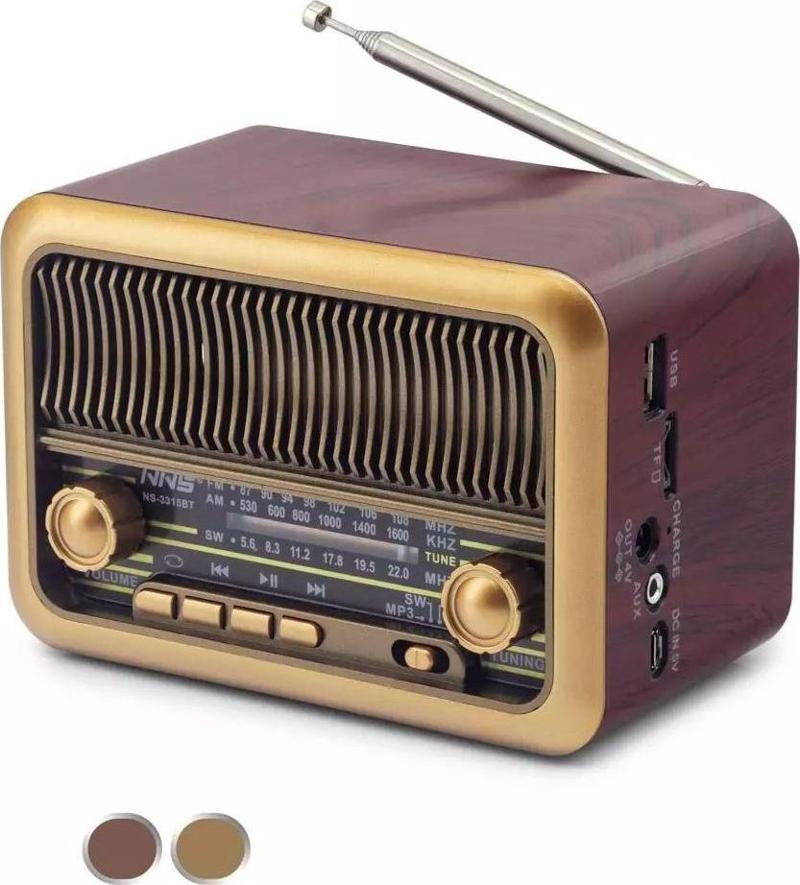 Nostaljik Görünümlü Bluetooth Destekli FM Radio NS3315 TdrTr