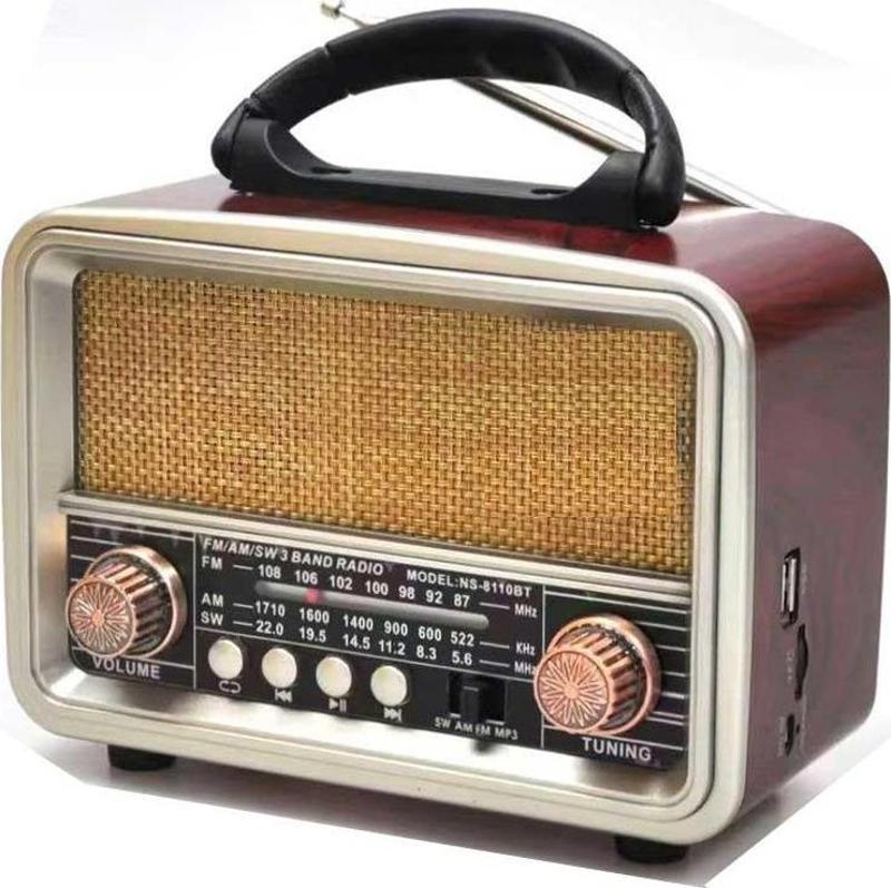 Nostaljik Görünümlü USB SD AUX Bluetooth Destekli Şarjlı Radyo RT-860 TdrTR