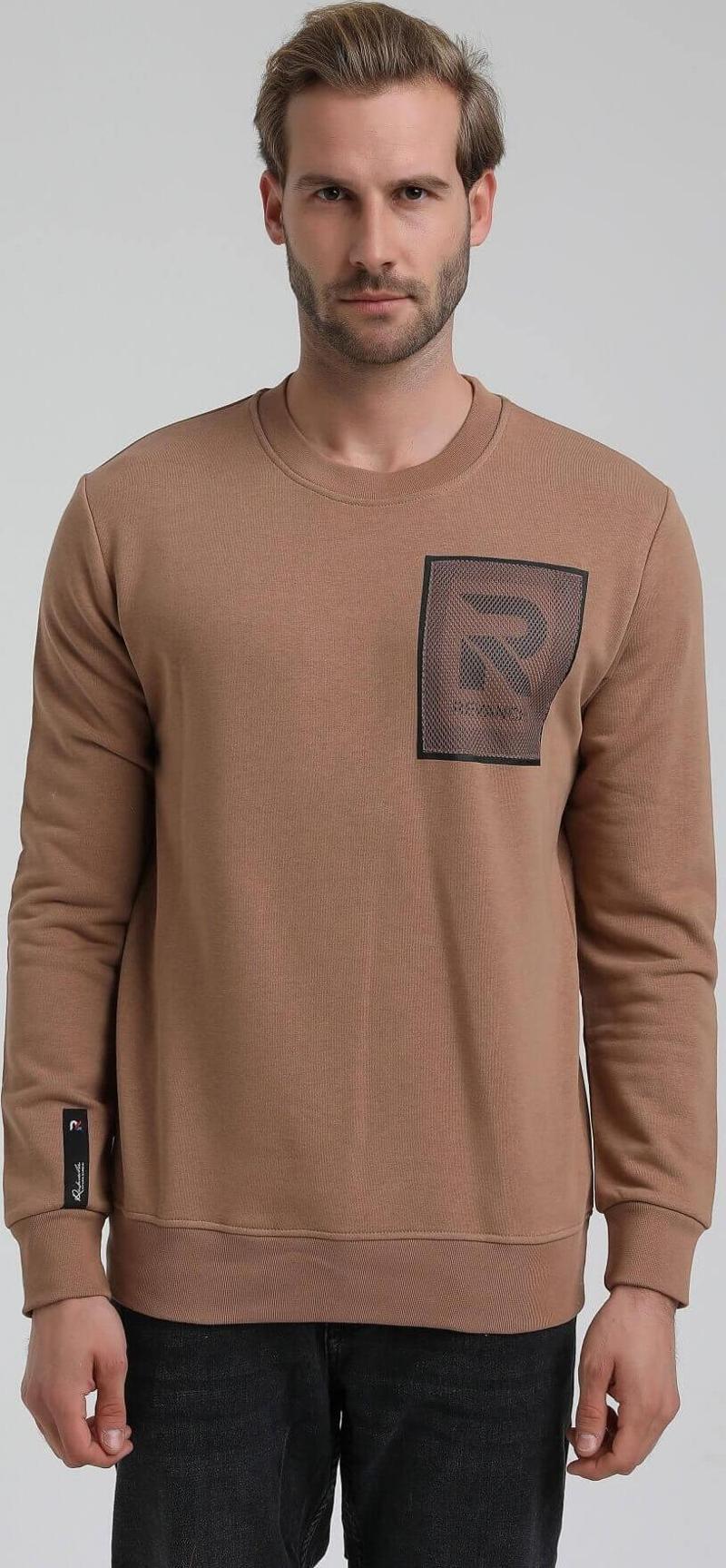 Bisiklet Yaka Camel Slim Fit Sweatshirt 22FWM60119