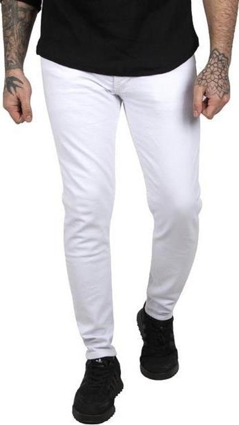 Denim Pause Beyaz Erkek Slim Fit Jean Pantolon-6869