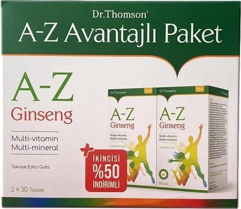 A-Z Ginseng Multivitamin İkilli Avantajlı Paket 2x30 Tablet