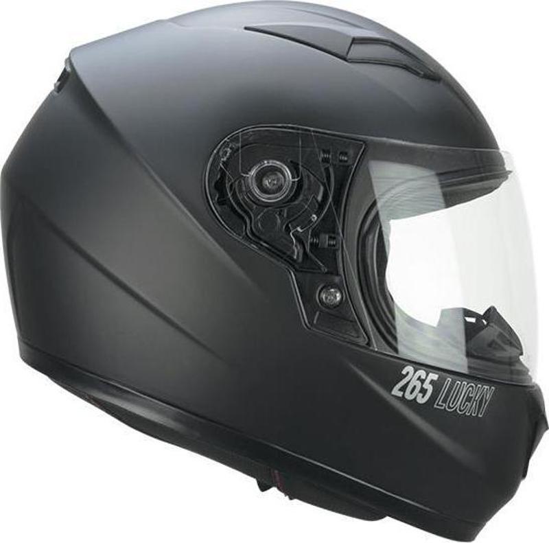 265A LUCKY MONO ÇOCUK KAPALI MOTOSİKLET KASKI Siyah / YL