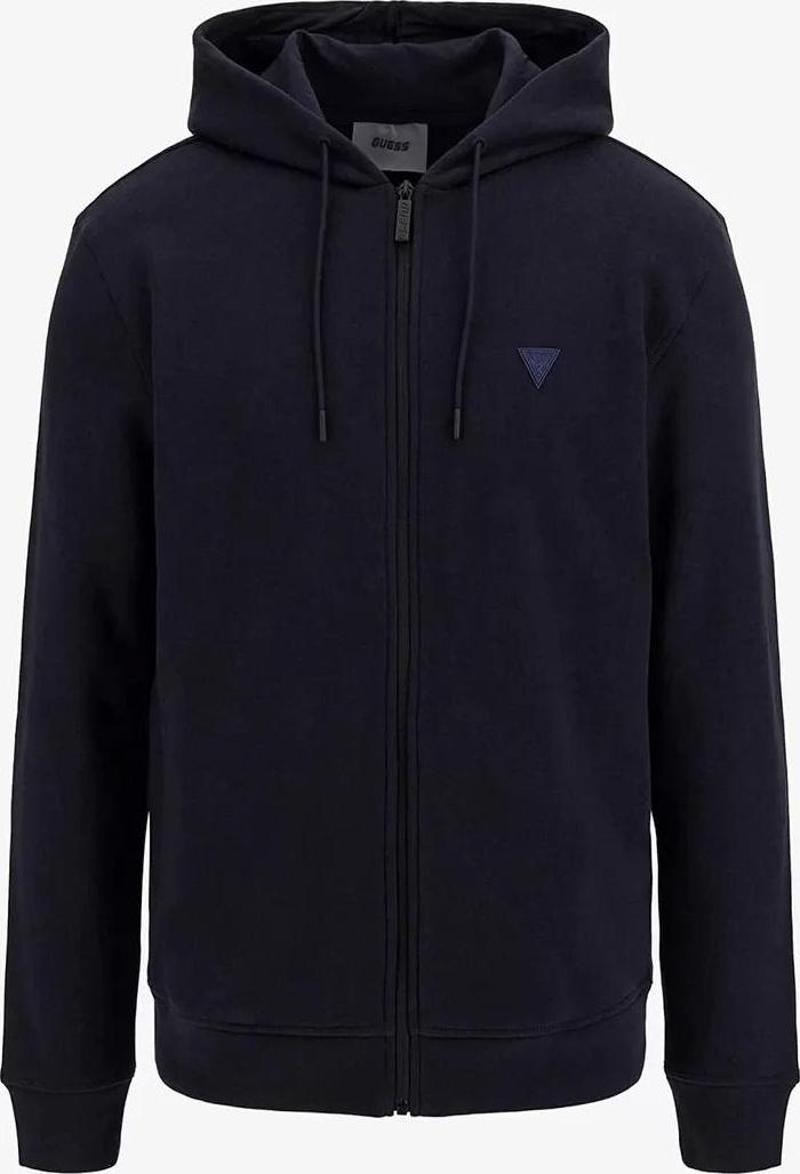 Erkek Lacivert Aldwin Fermuarlı Hooded Sweatshirt