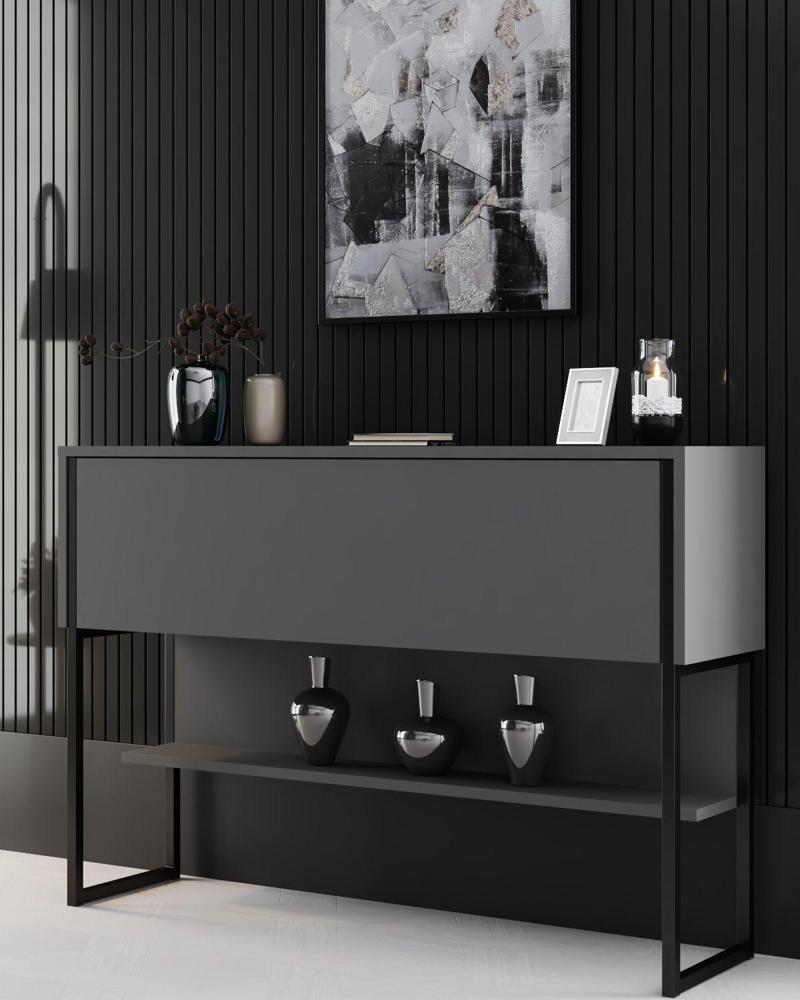 Luxe Dresuar Demir Ayaklı Siyah Antrasit
