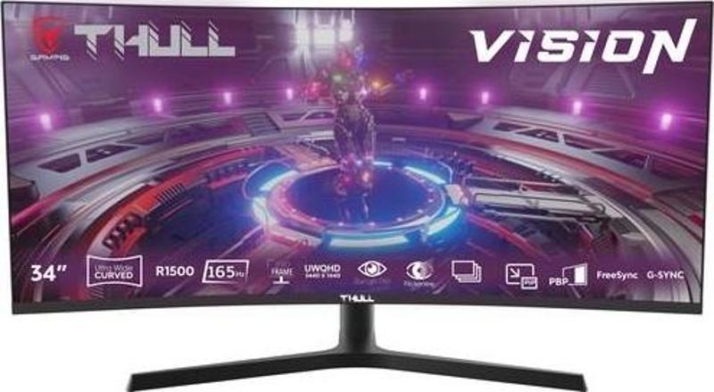 Vision TG-UWQHD34C 34" 1ms 165Hz Uwqhd (Hdmı+2xdp) Va Frameless Qhd Curved Gaming Monitör