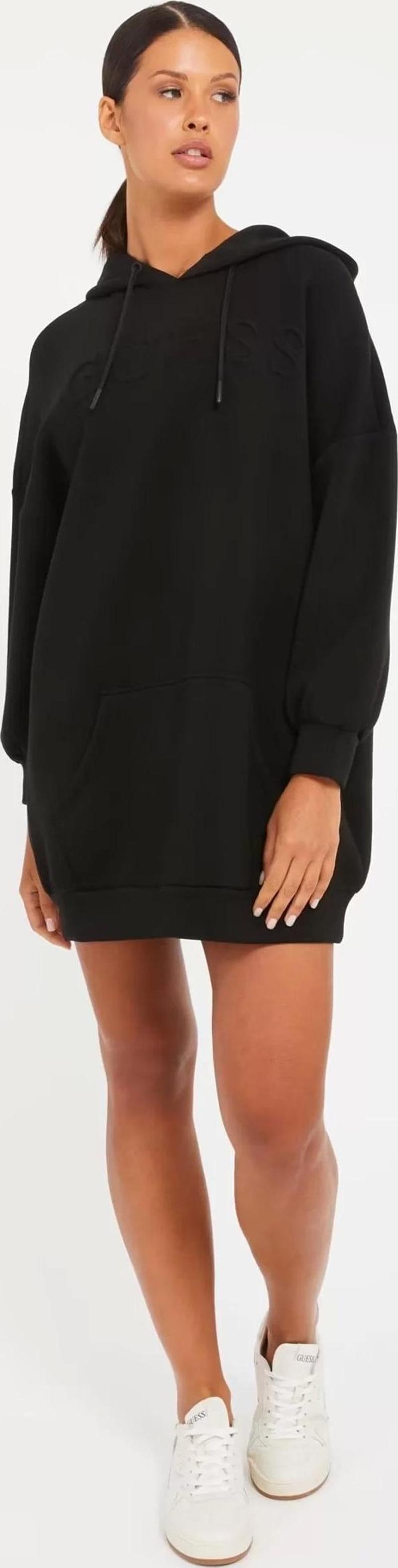 Kadın Gofre Logolu Sweatshirt Elbise