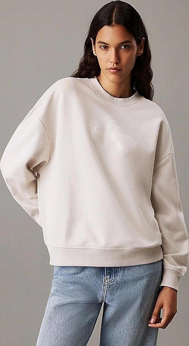 Kadın Beyaz Monogram Sweatshirt