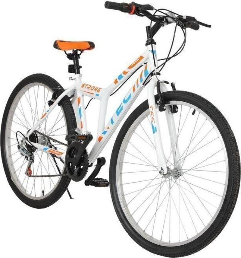 Tec Strong 24" Jant 21 Vites V-Fren Beyaz - Turuncu Dağ Bisikleti