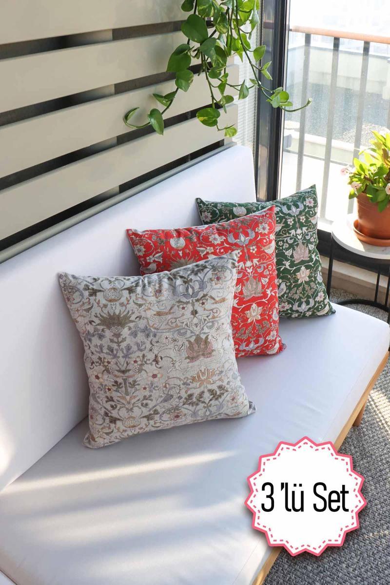 Modern Tasarım Şık Kırlent Kılıfı, Dekoratif Kırlent Kılıfı,3 Adet Yastık Kılıfı 42x42 Cm