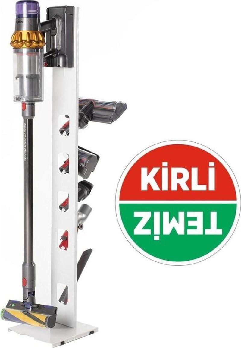 Dyson Uyumlu Dikey Süpürge Standı Beyaz Renk V15 - V12 - V11 - V10 - V8 Modellere Uyumlu