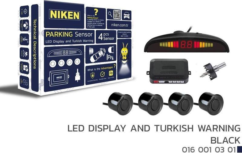 Park sensörü led ekranlı-ses ikazlı siyah oem Tüm modellere uyumlu Niken