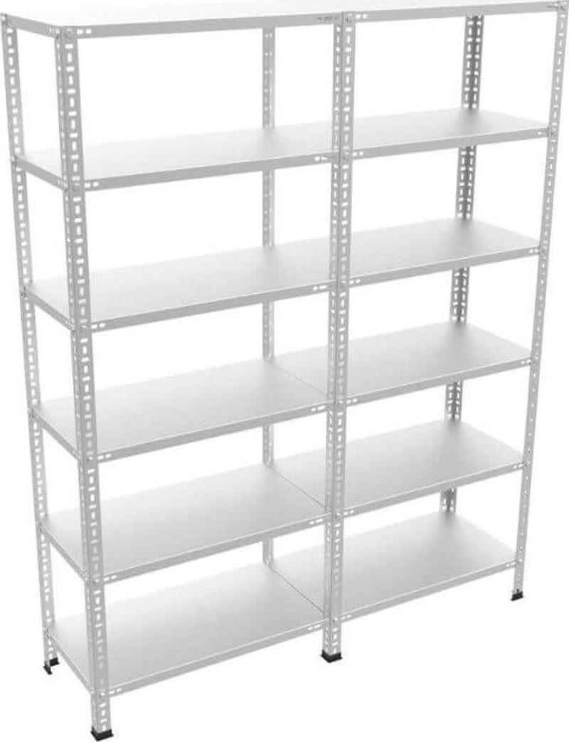6 Katlı Duble Galvaniz Çelik Raf. Depo, Arşiv, Dosya Rafı