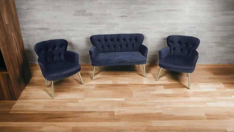Antrasit Gri Kumaş Papatya Çay Seti Koltuk Takımı Bekleme Büro Ofis Koltuk Takımı
