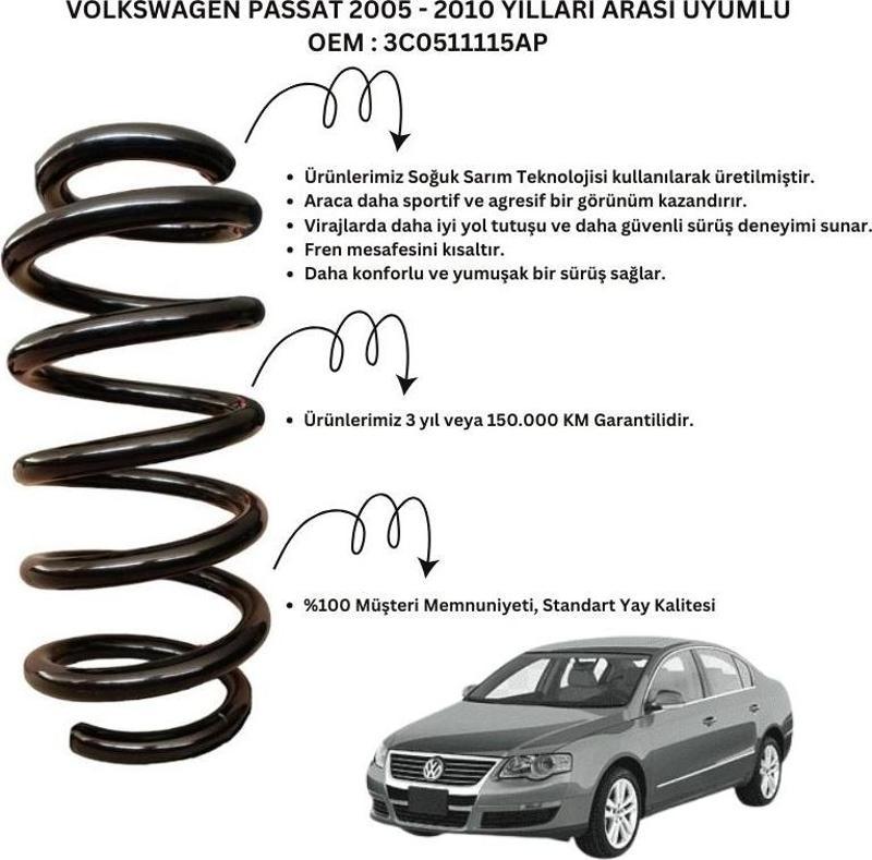 Volkswagen Passat (2005-2010) Uyumlu Standart Yay ST134101R - Arka Helezon Yay Takımı - 2 Adet