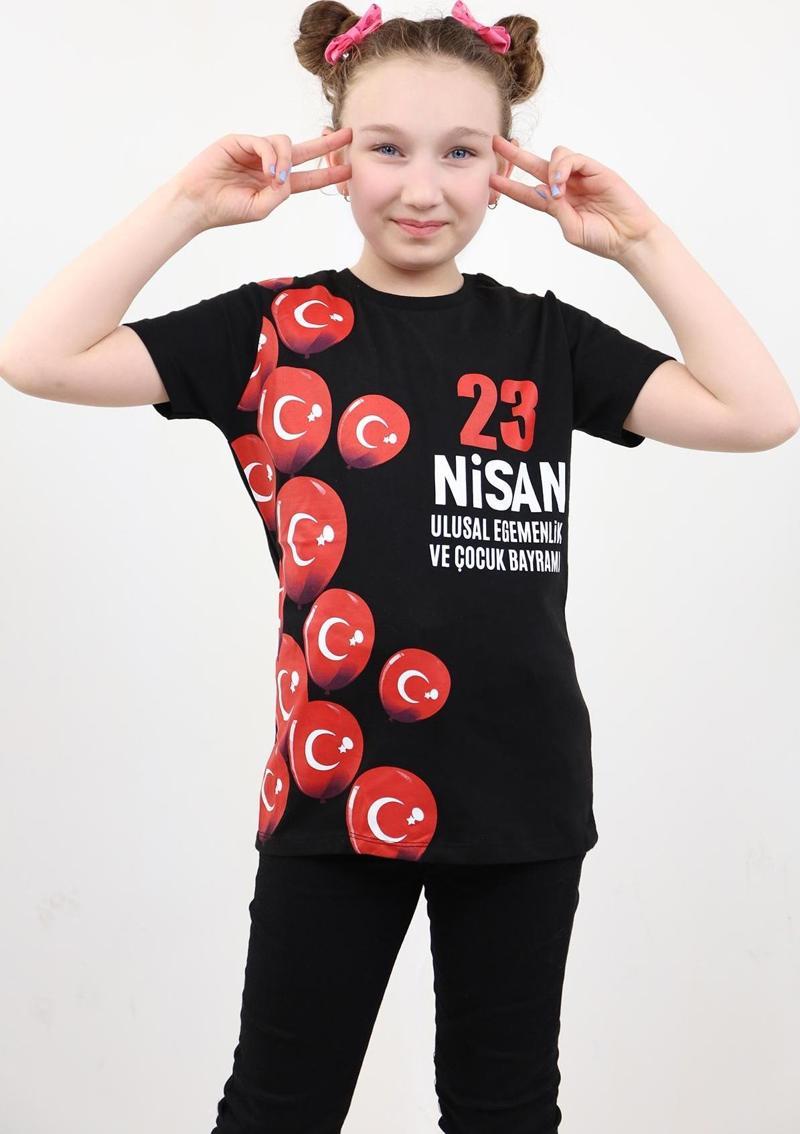 Toontoy Unisex Çocuk 23 Nisan Baskılı Tişört