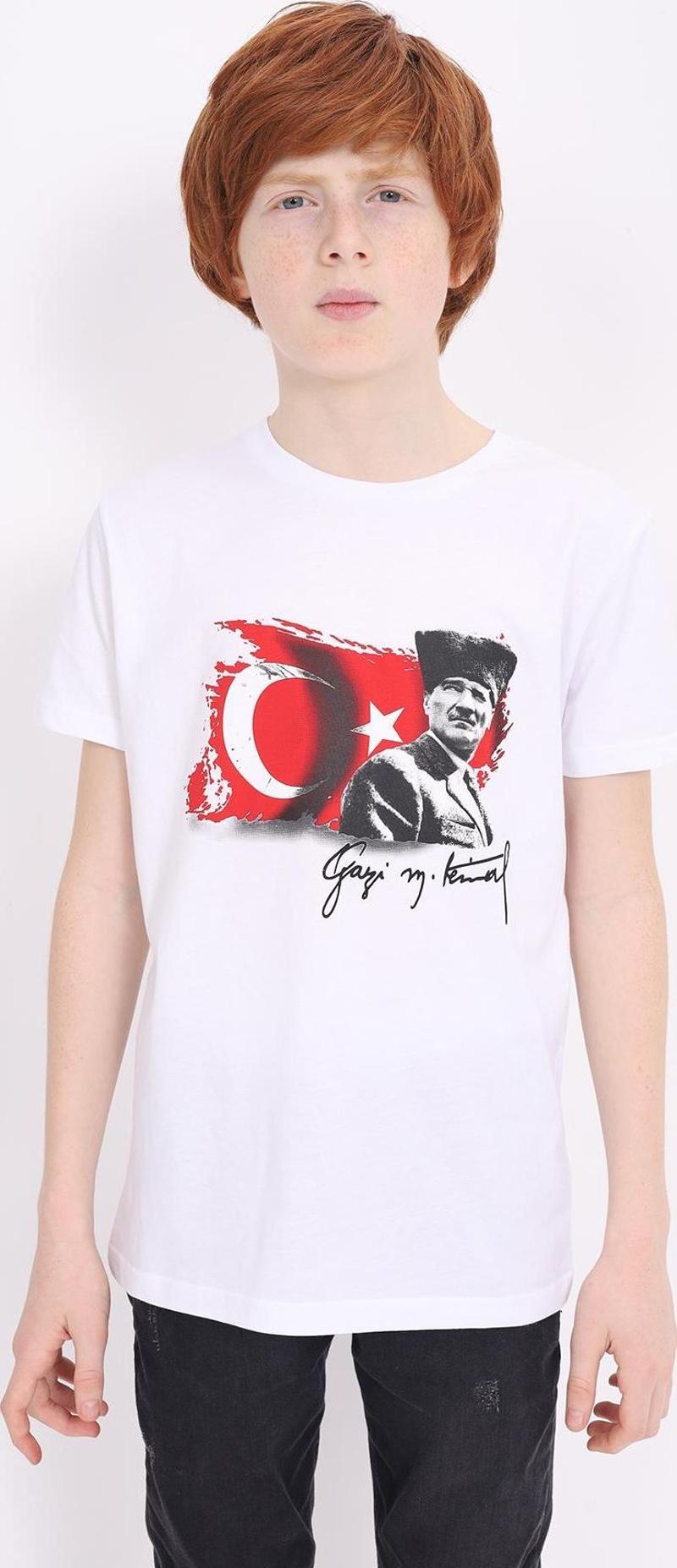 Toontoy Unisex Çocuk Atatürk Baskılı Tişört