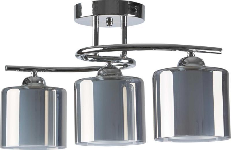 Modern Krom Füme Çift Camlı Dekoratif 3 Lü Sarkıt Avize