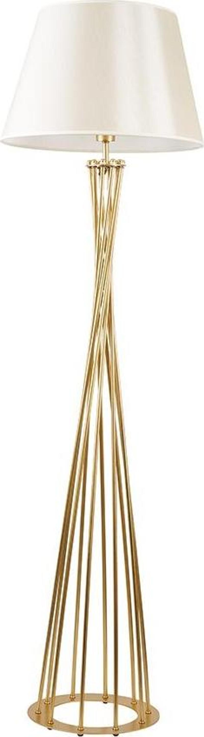 Retro Lambader Köşe Lambası Mat Gold Krem Başlık 45cm Başlık