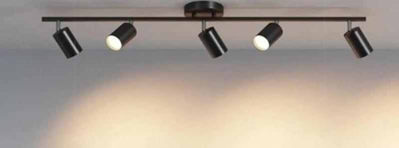 Metal Modern 5 Li Siyah Led Spot Avize Günışığı Ampullü