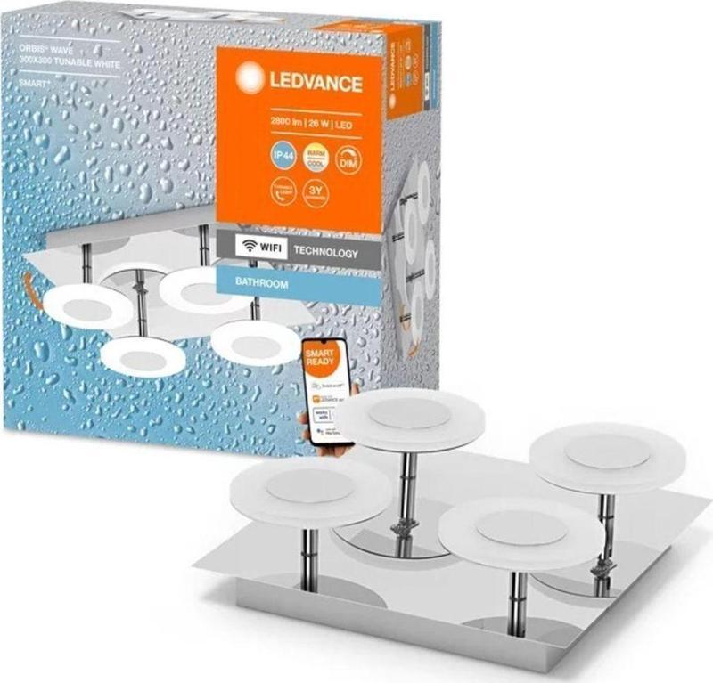 Smart Wifi Orbis Wall Wave 26W 3000-6500K 1500lm IP44 30cm Banyo Armatür