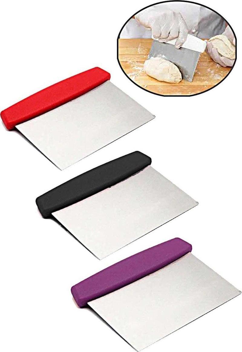 Çelik Spatula Hamur Kesici Plastik Saplı Paslanmaz Metal Spatula